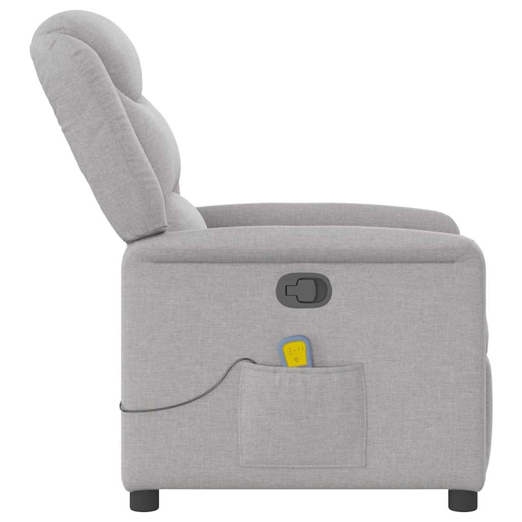 Fauteuil de massage inclinable gris nuage tissu