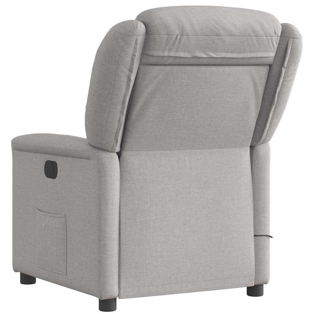 Fauteuil de massage inclinable gris nuage tissu