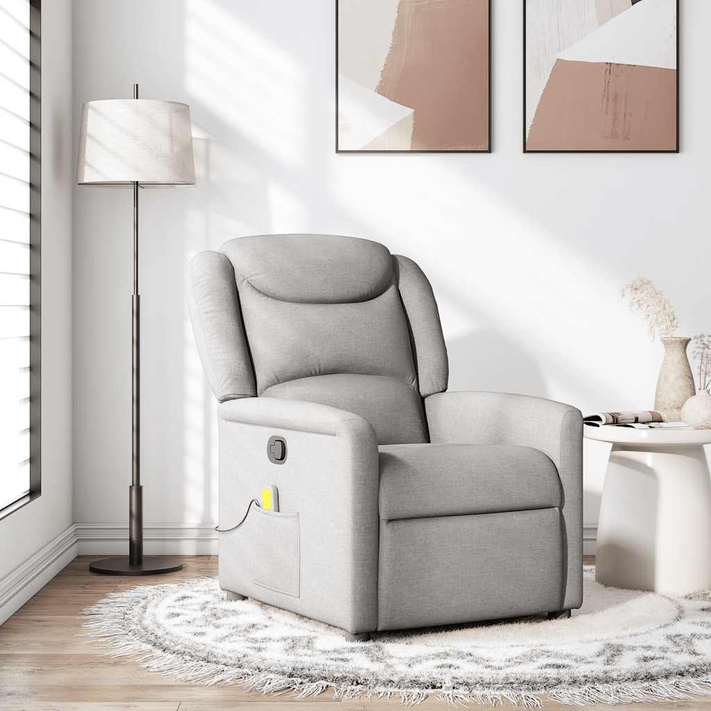 Fauteuil de massage inclinable gris nuage tissu