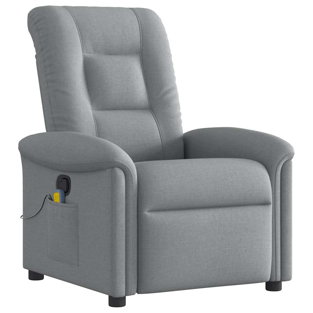 Fauteuil de massage inclinable Gris clair Tissu Fauteuils vidaXL