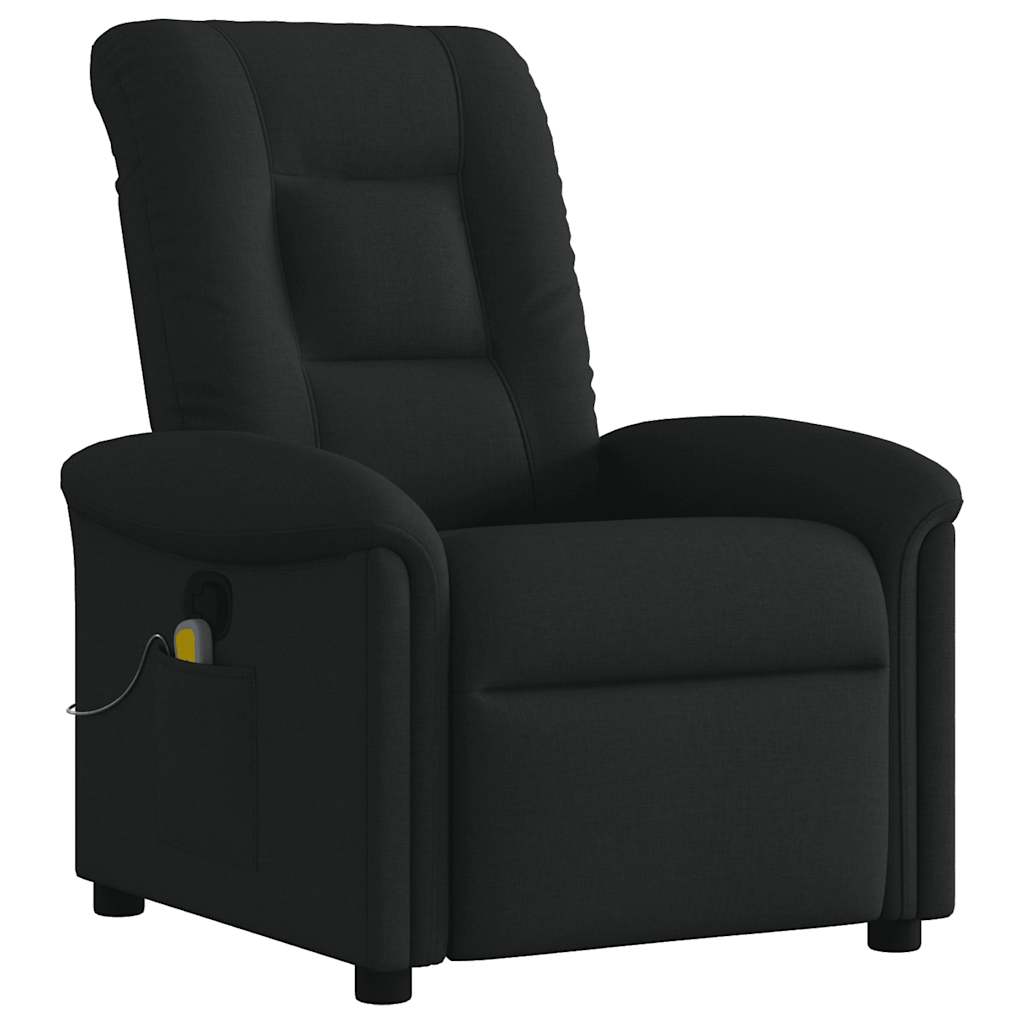 Fauteuil de massage inclinable Noir Tissu Fauteuils vidaXL