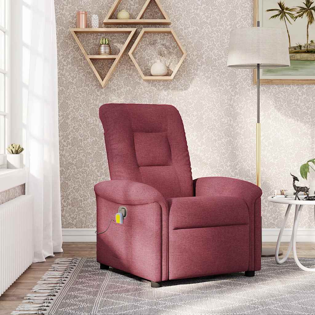 Fauteuil de massage inclinable Rouge bordeaux Tissu Fauteuils vidaXL