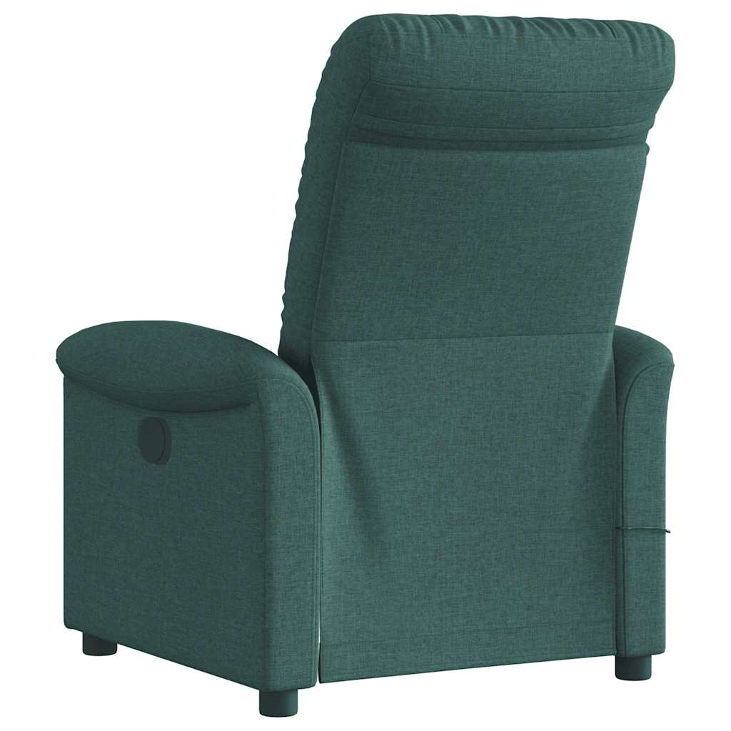 Fauteuil de massage inclinable Vert foncé Tissu Fauteuils vidaXL