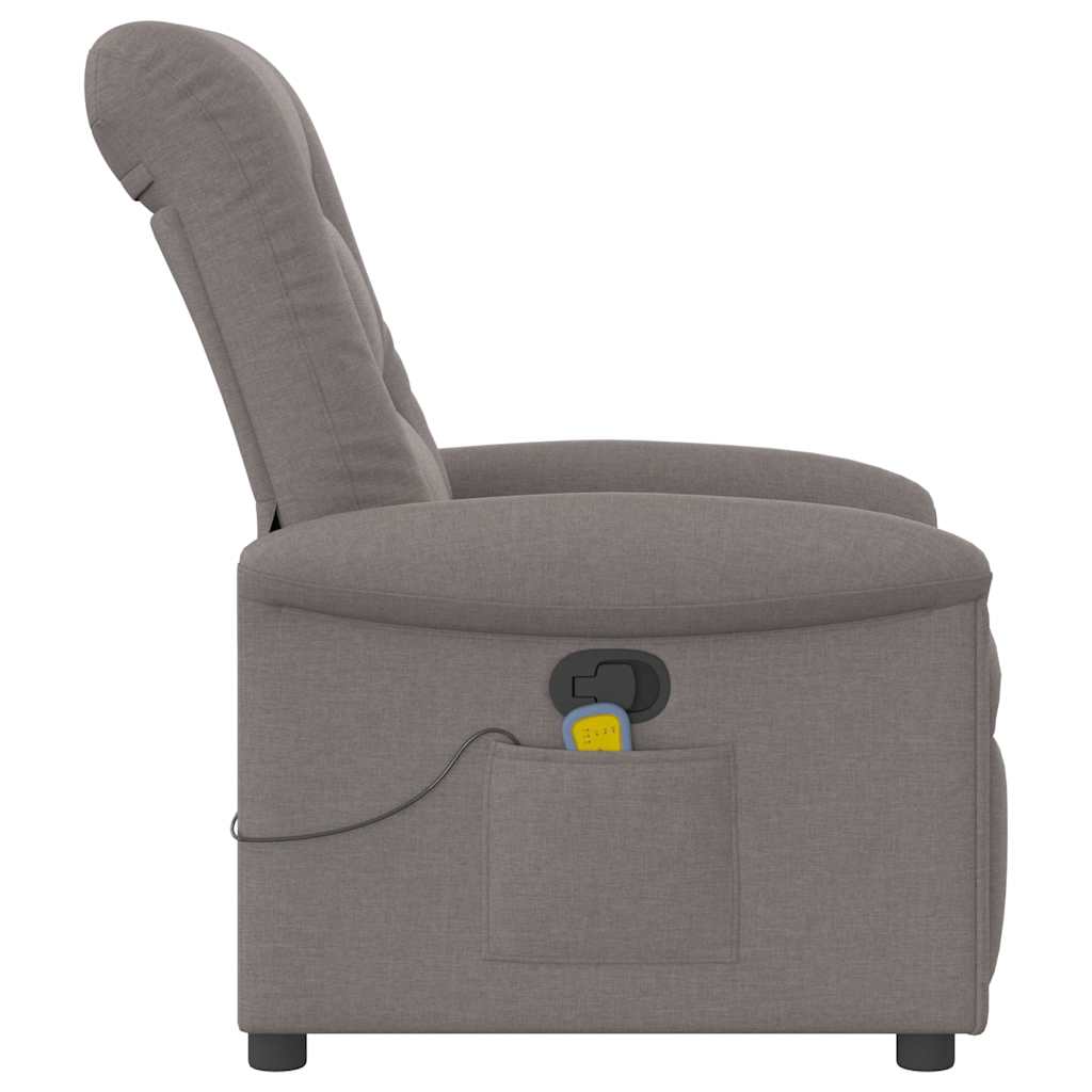 Fauteuil de massage inclinable Taupe Tissu Fauteuils vidaXL