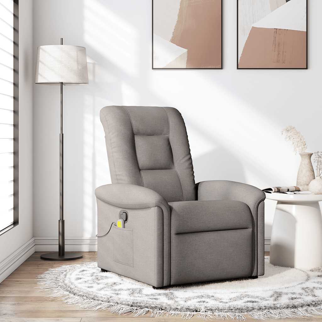 Fauteuil de massage inclinable Taupe Tissu Fauteuils vidaXL