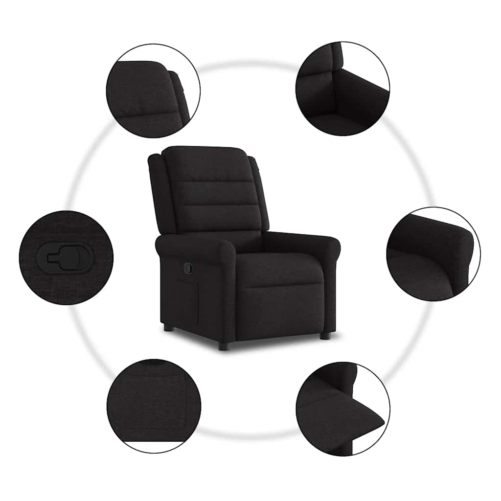 Fauteuil inclinable Noir Tissu