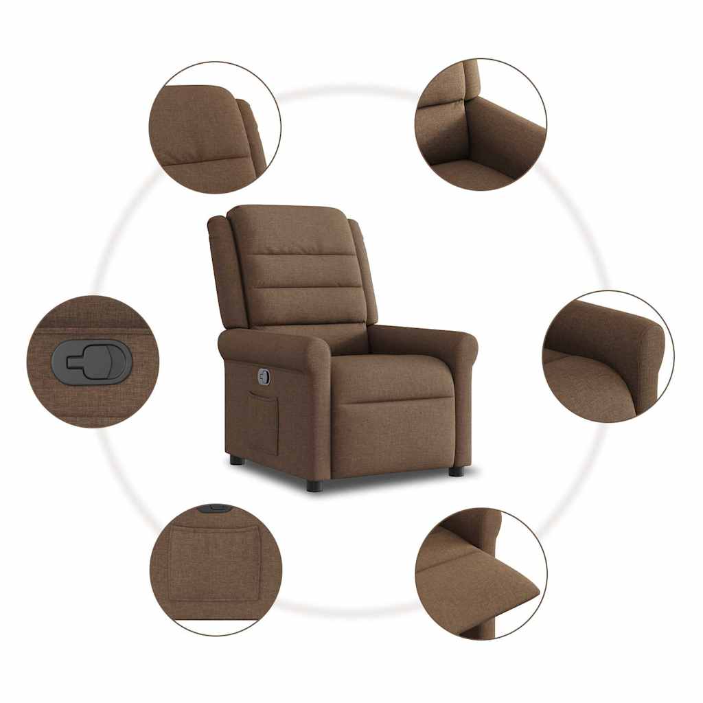 Fauteuil inclinable Marron Tissu Fauteuils vidaXL