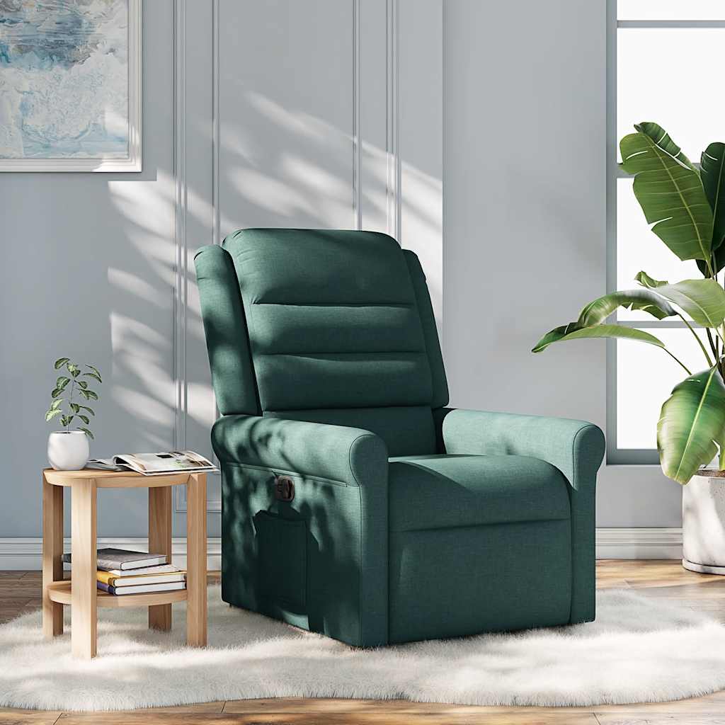 Fauteuil inclinable Vert foncé Tissu Fauteuils vidaXL