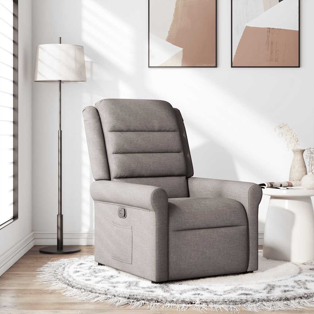 Fauteuil inclinable Taupe Tissu Fauteuils vidaXL