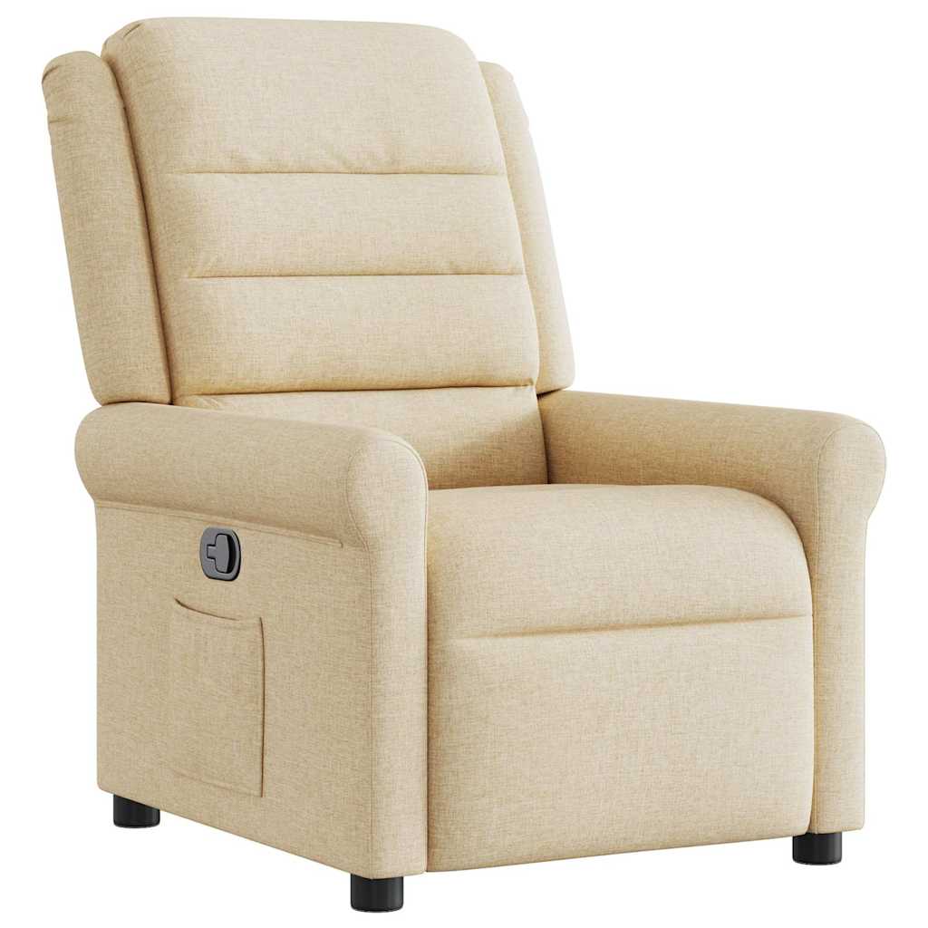 Fauteuil inclinable Crème Tissu Fauteuils vidaXL