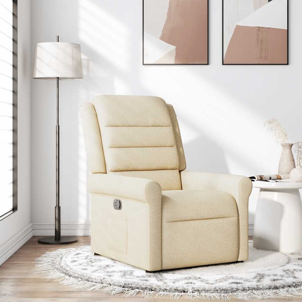 Fauteuil inclinable Crème Tissu Fauteuils vidaXL