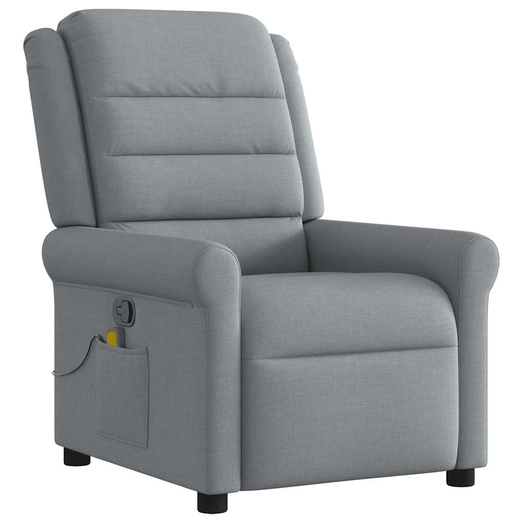 Fauteuil de massage inclinable Gris clair Tissu