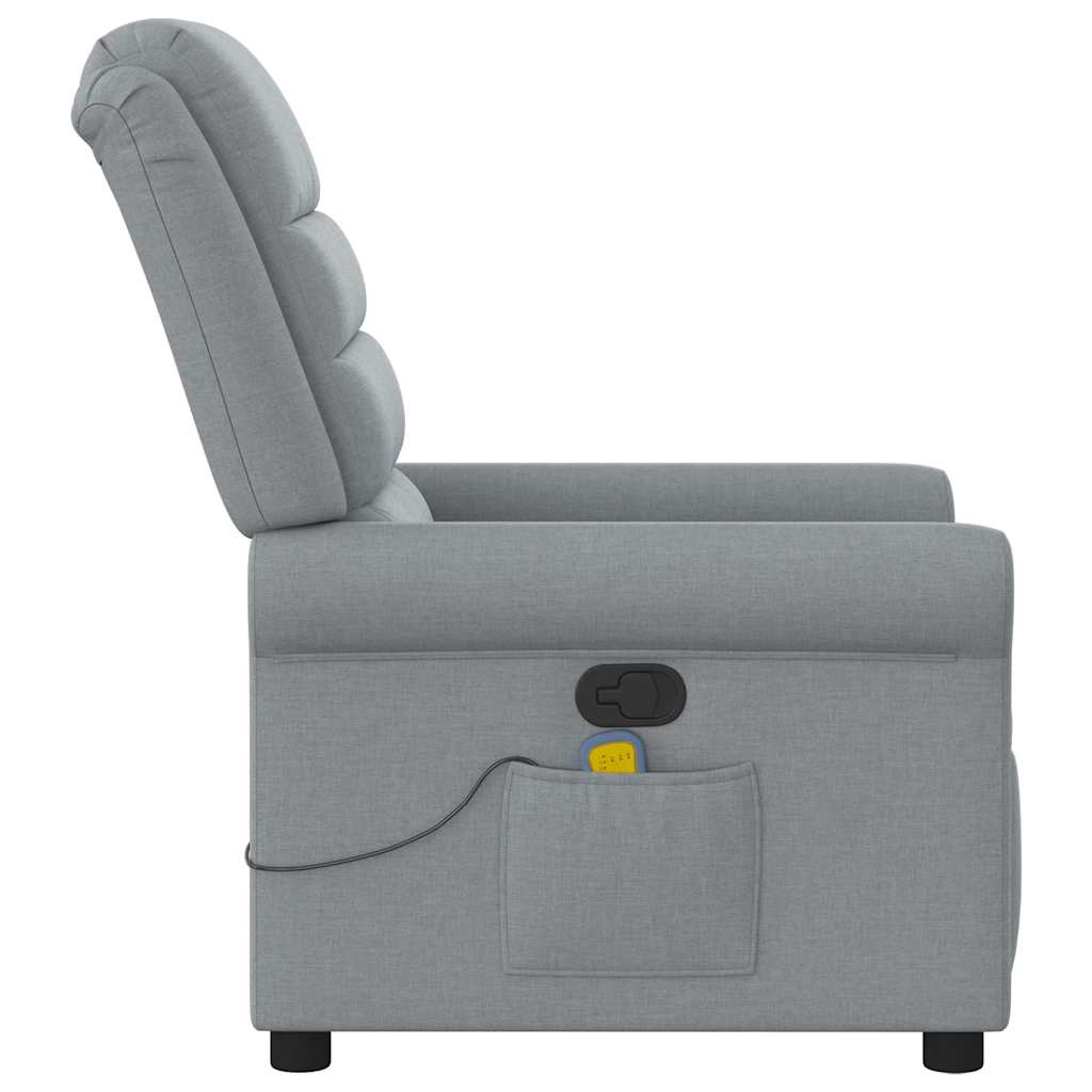 Fauteuil de massage inclinable Gris clair Tissu