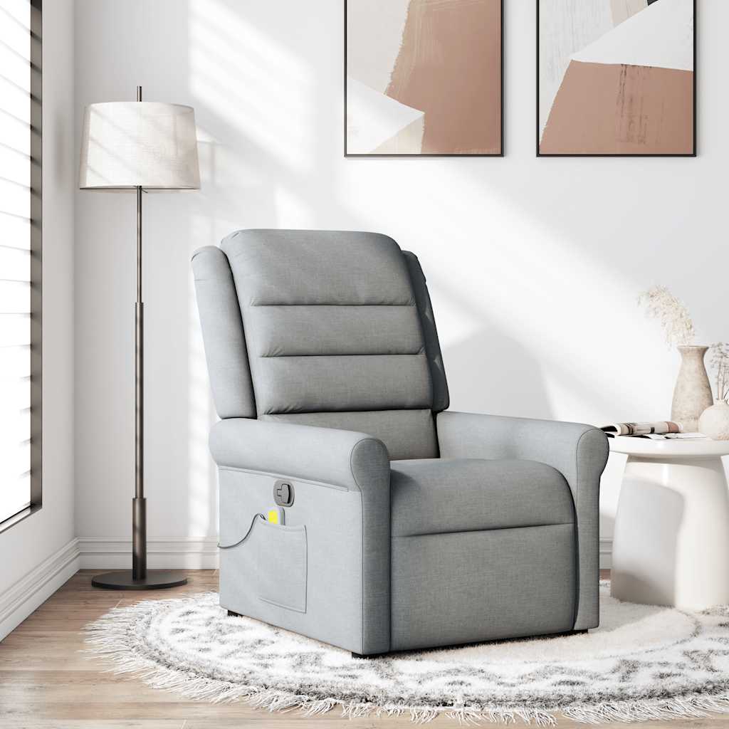 Fauteuil de massage inclinable Gris clair Tissu