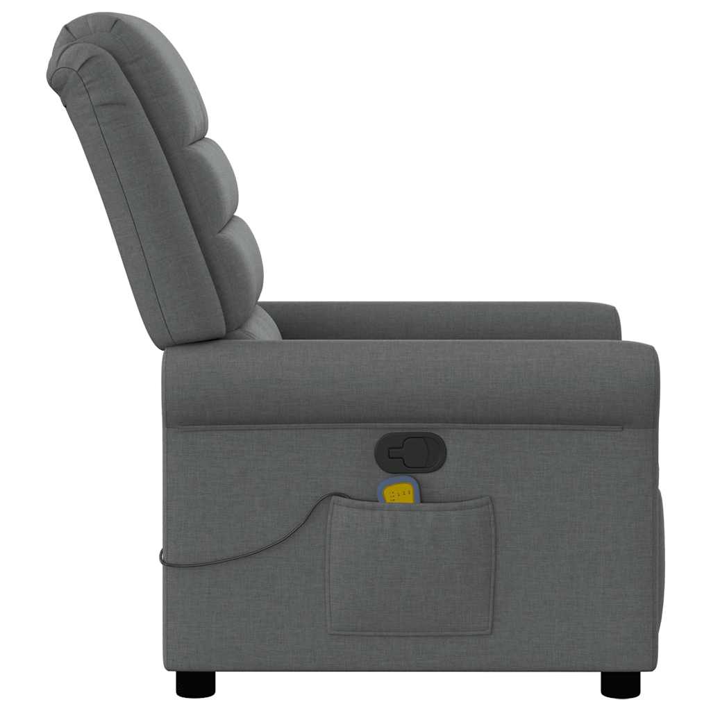 Fauteuil de massage inclinable Gris foncé Tissu