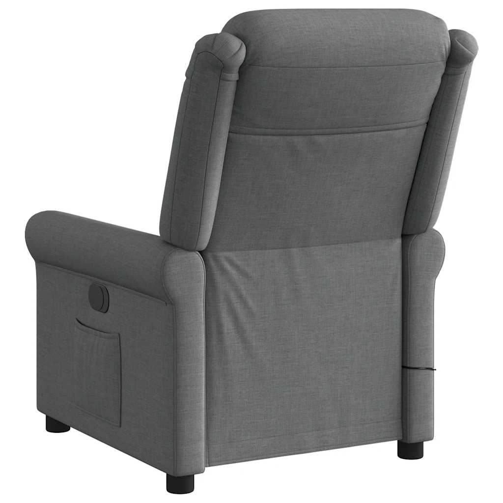 Fauteuil de massage inclinable Gris foncé Tissu