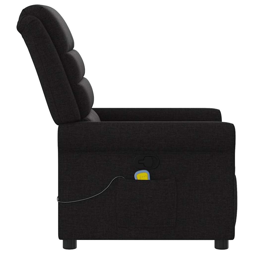 Fauteuil de massage inclinable Noir Tissu