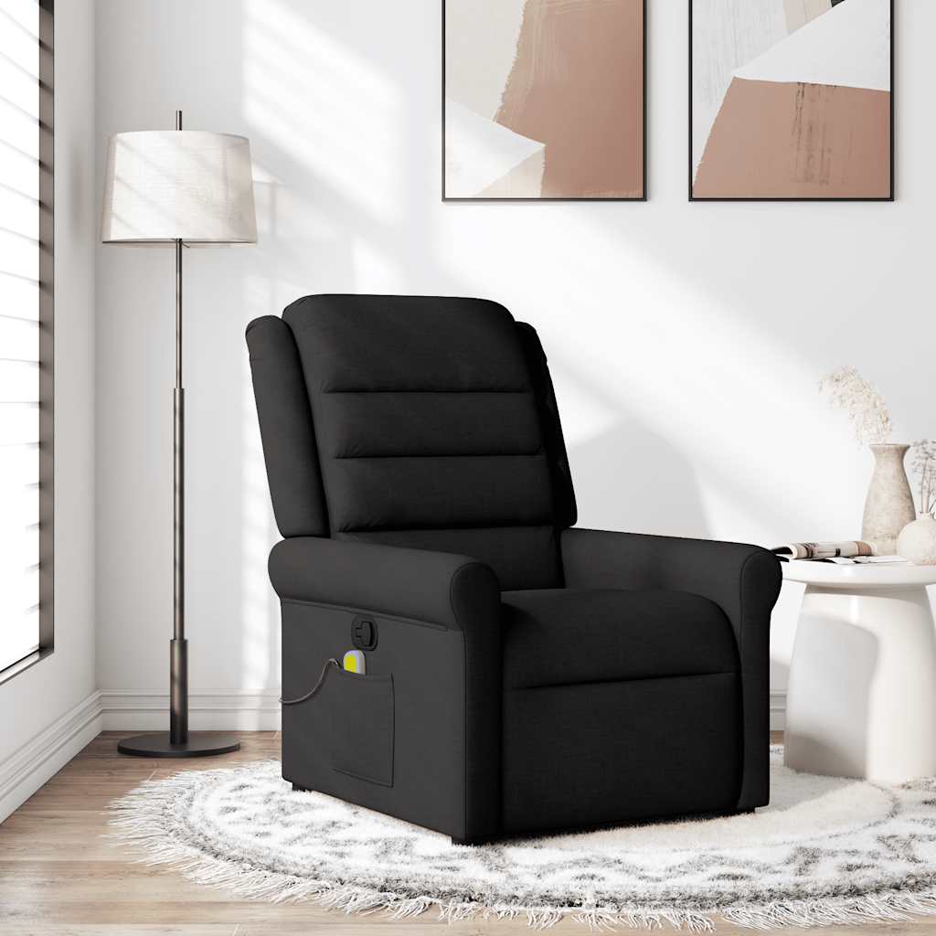 Fauteuil de massage inclinable Noir Tissu