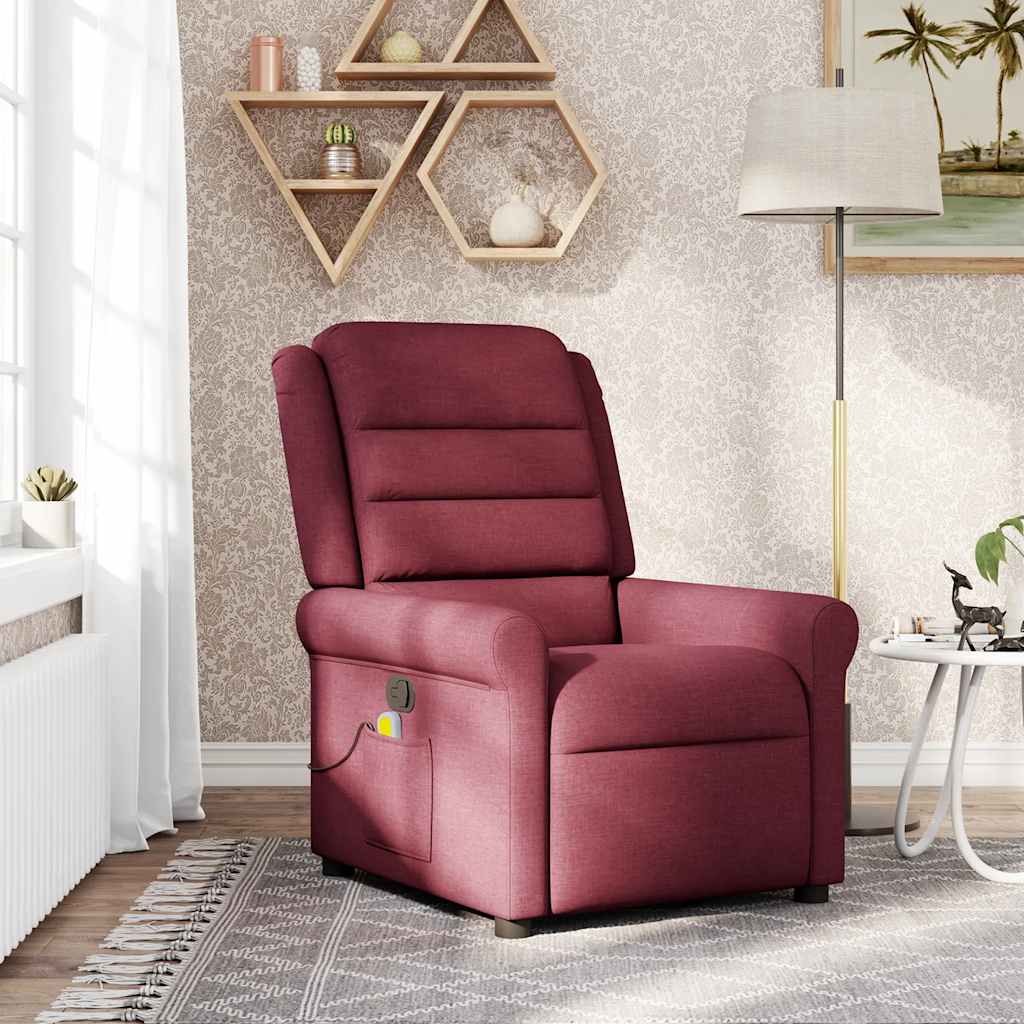 Fauteuil de massage inclinable Rouge bordeaux Tissu