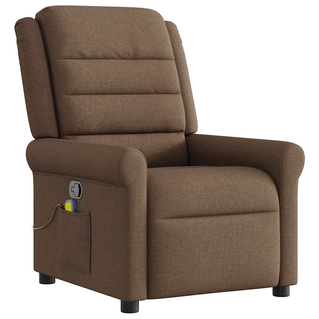 Fauteuil de massage inclinable Marron Tissu Fauteuils vidaXL