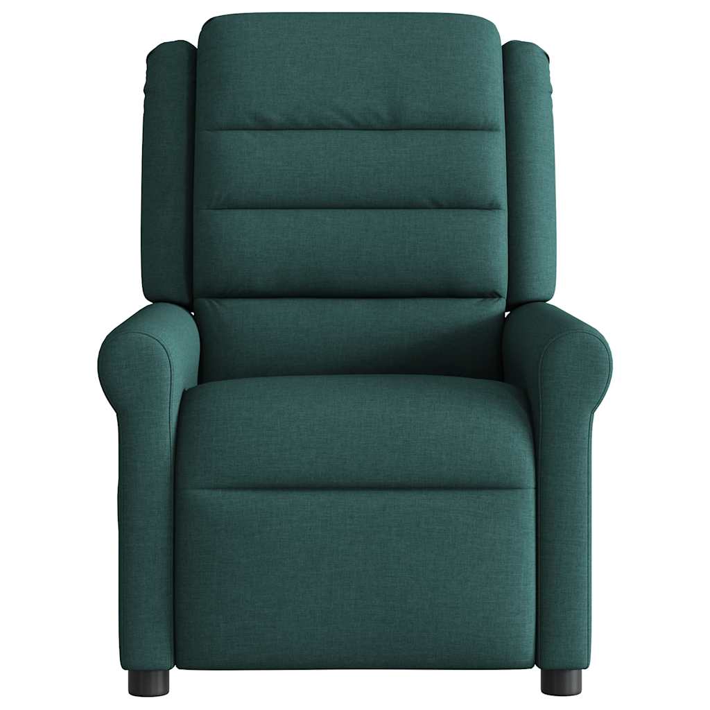 Fauteuil de massage inclinable Vert foncé Tissu