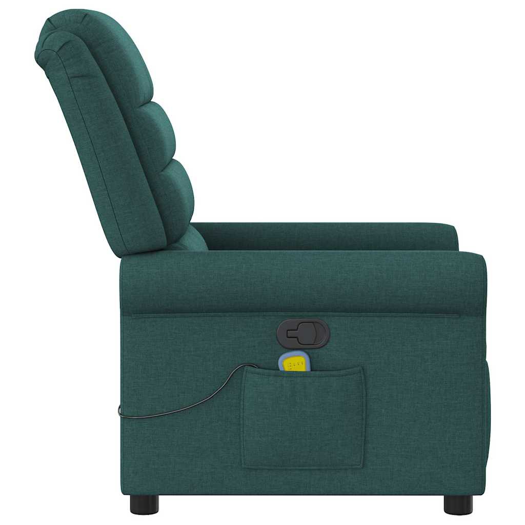 Fauteuil de massage inclinable Vert foncé Tissu