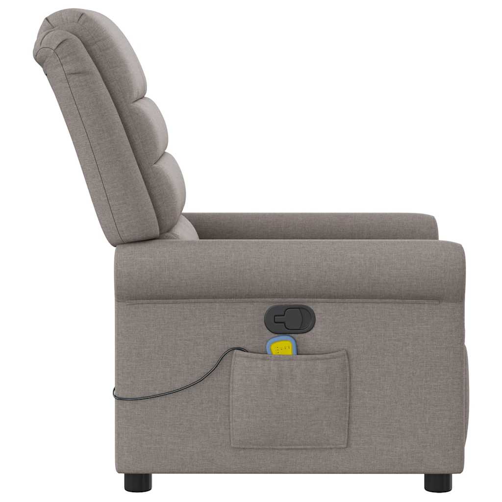 Fauteuil de massage inclinable Taupe Tissu Fauteuils vidaXL