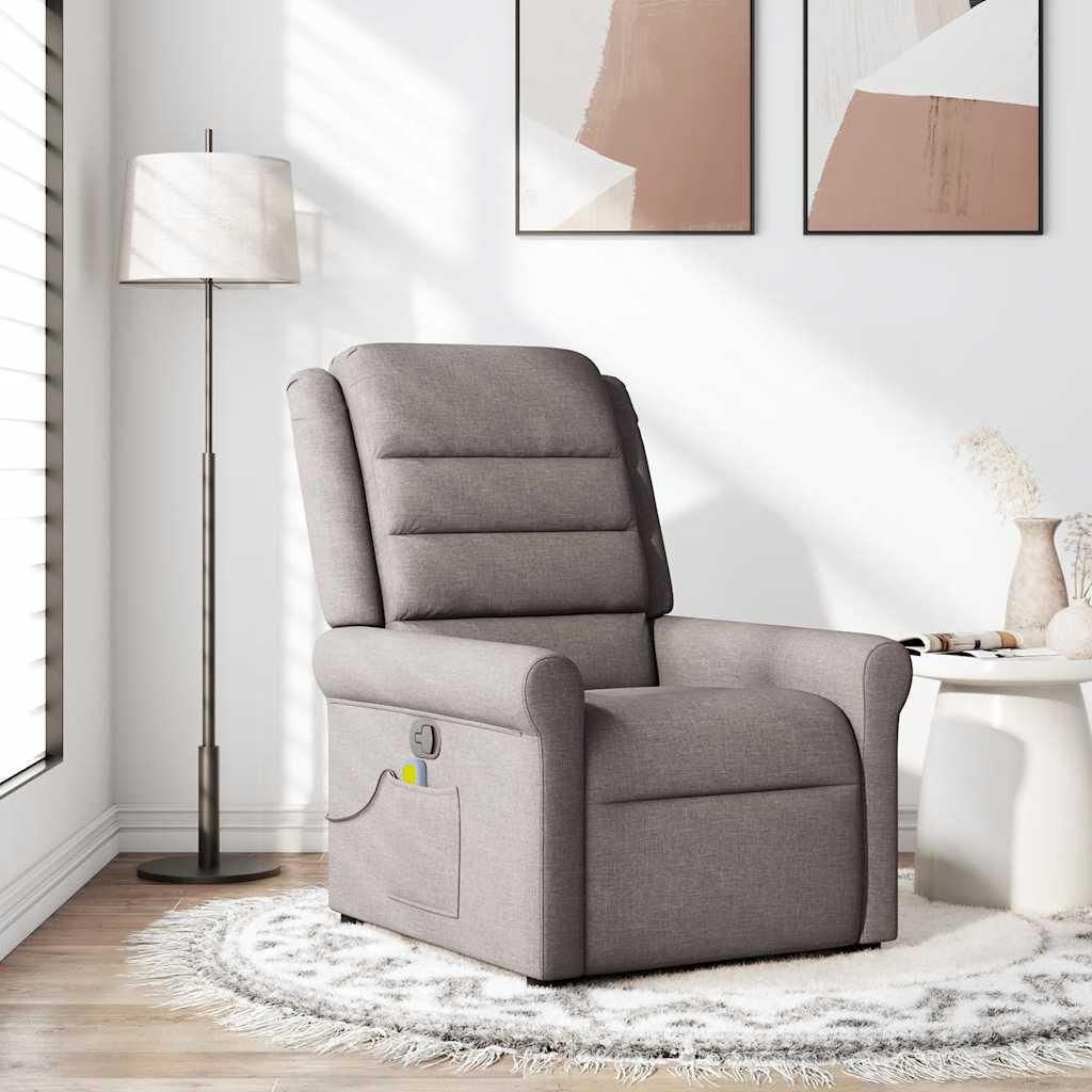 Fauteuil de massage inclinable Taupe Tissu Fauteuils vidaXL