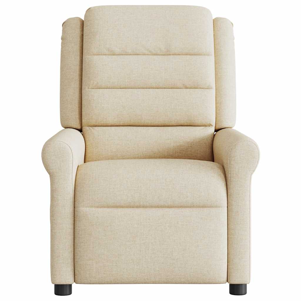 Fauteuil de massage inclinable Crème Tissu Fauteuils vidaXL