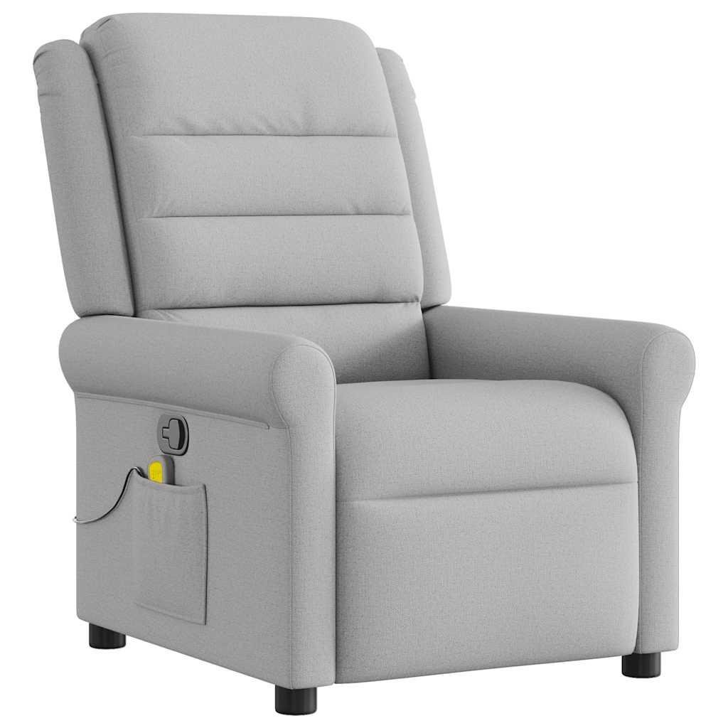 Fauteuil de massage inclinable gris nuage tissu