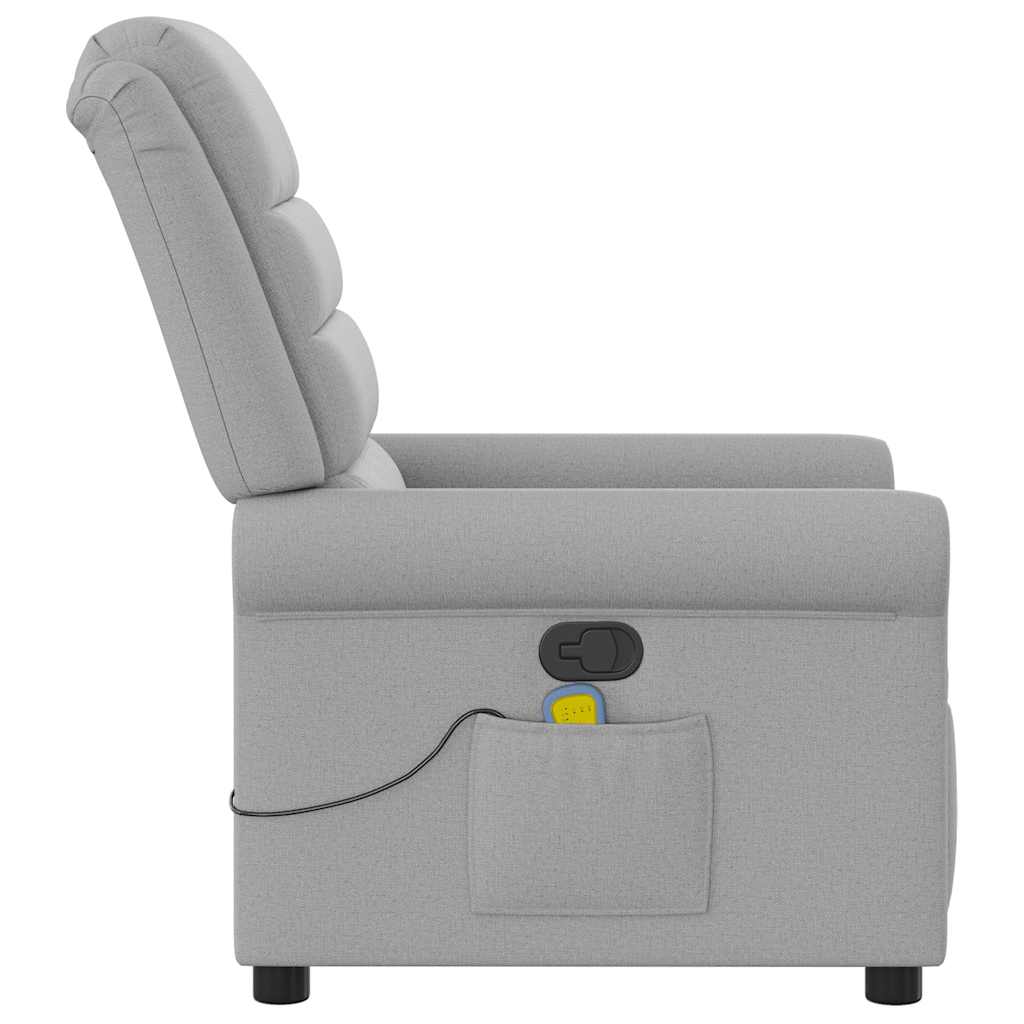 Fauteuil de massage inclinable gris nuage tissu