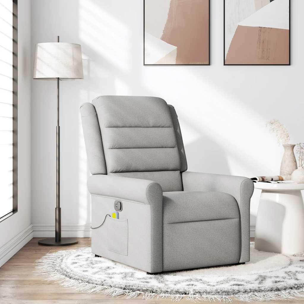 Fauteuil de massage inclinable gris nuage tissu