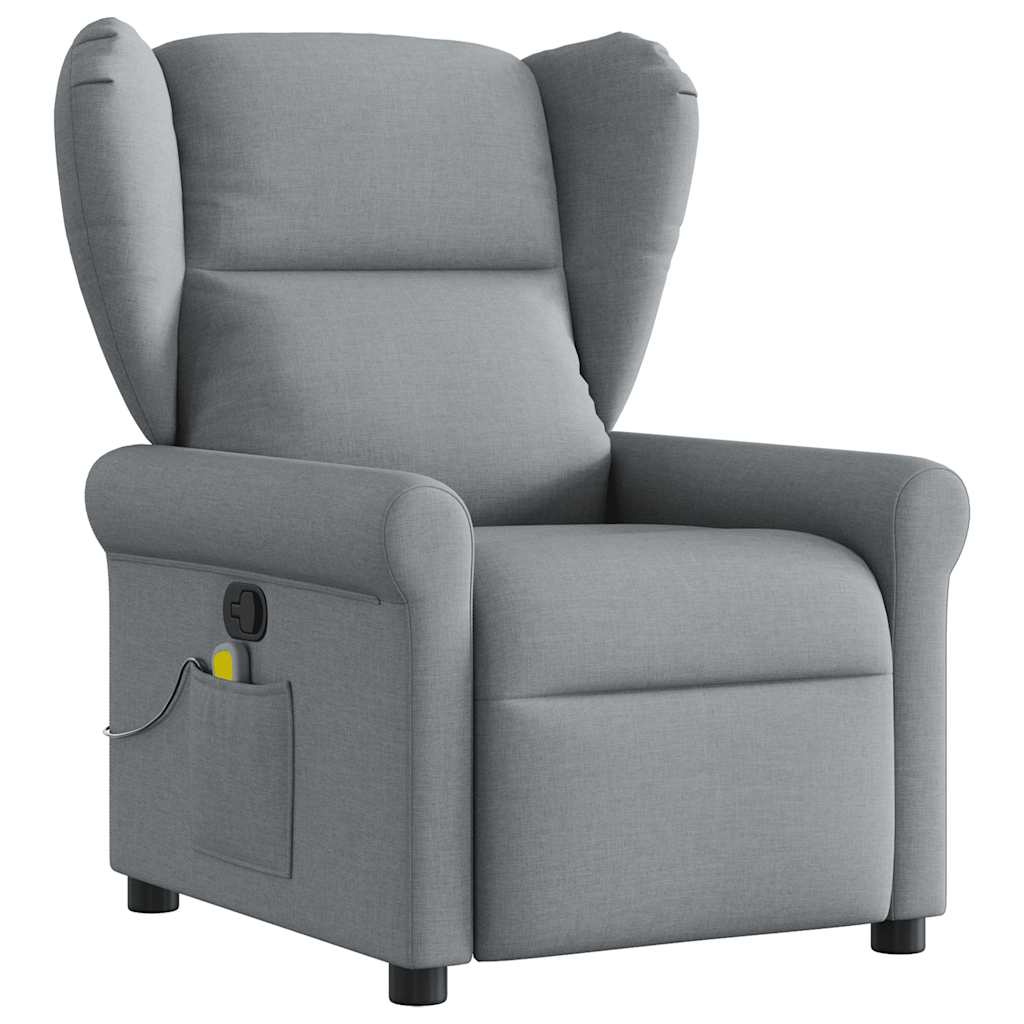 Fauteuil de massage inclinable Gris clair Tissu Fauteuils vidaXL