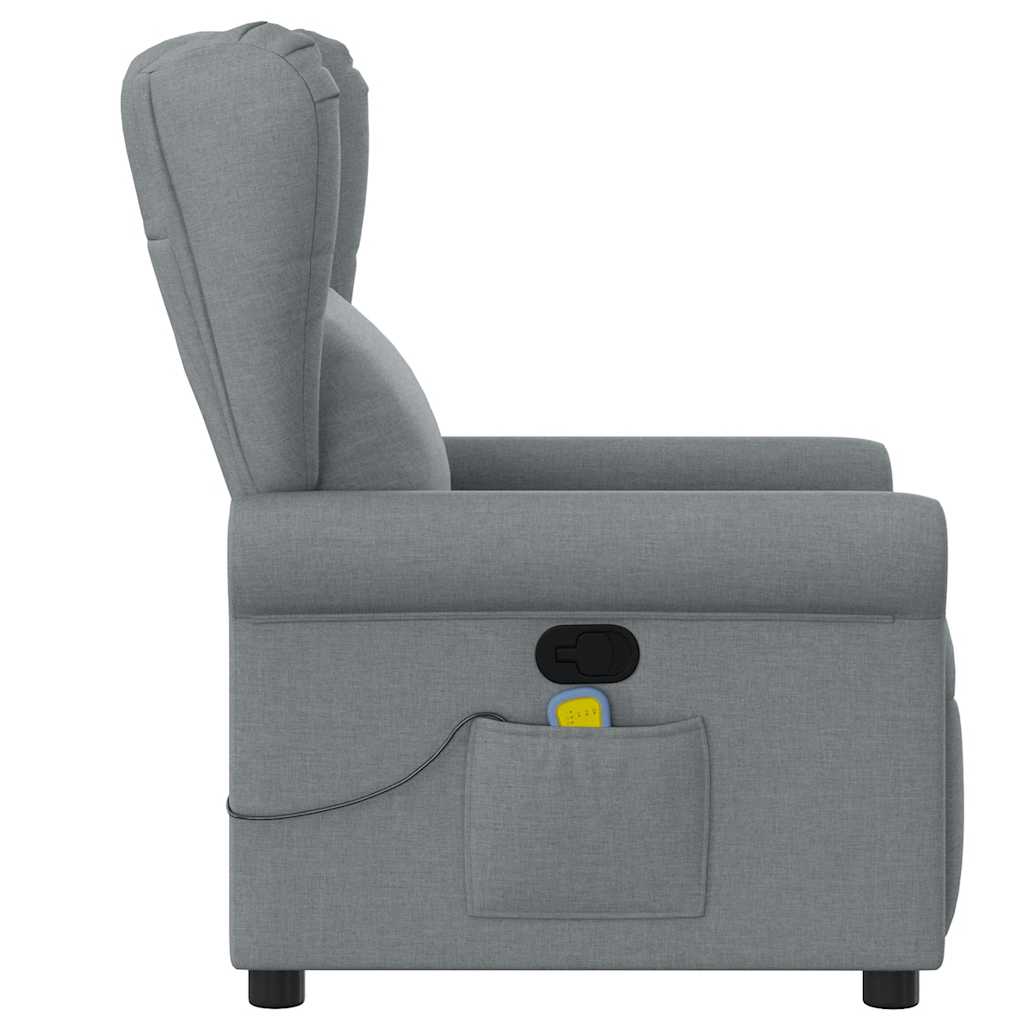 Fauteuil de massage inclinable Gris clair Tissu Fauteuils vidaXL