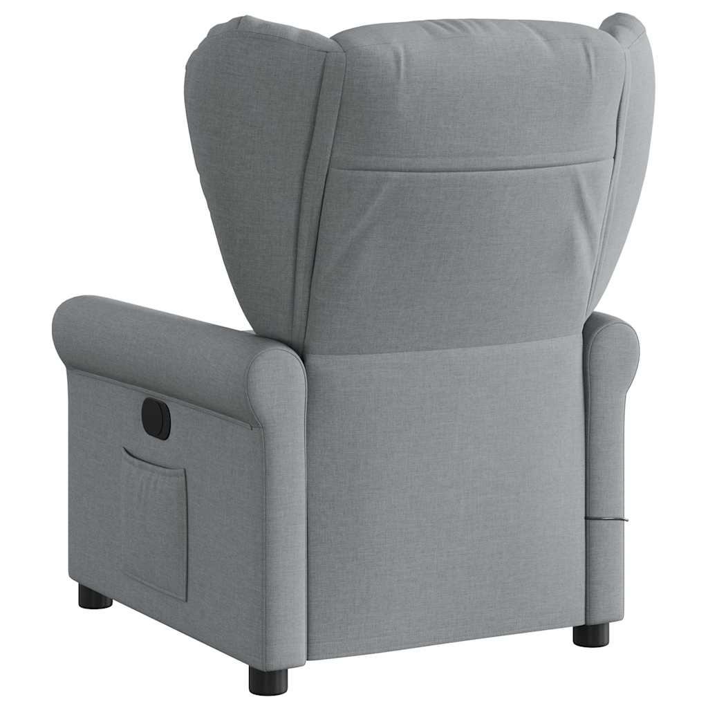 Fauteuil de massage inclinable Gris clair Tissu Fauteuils vidaXL