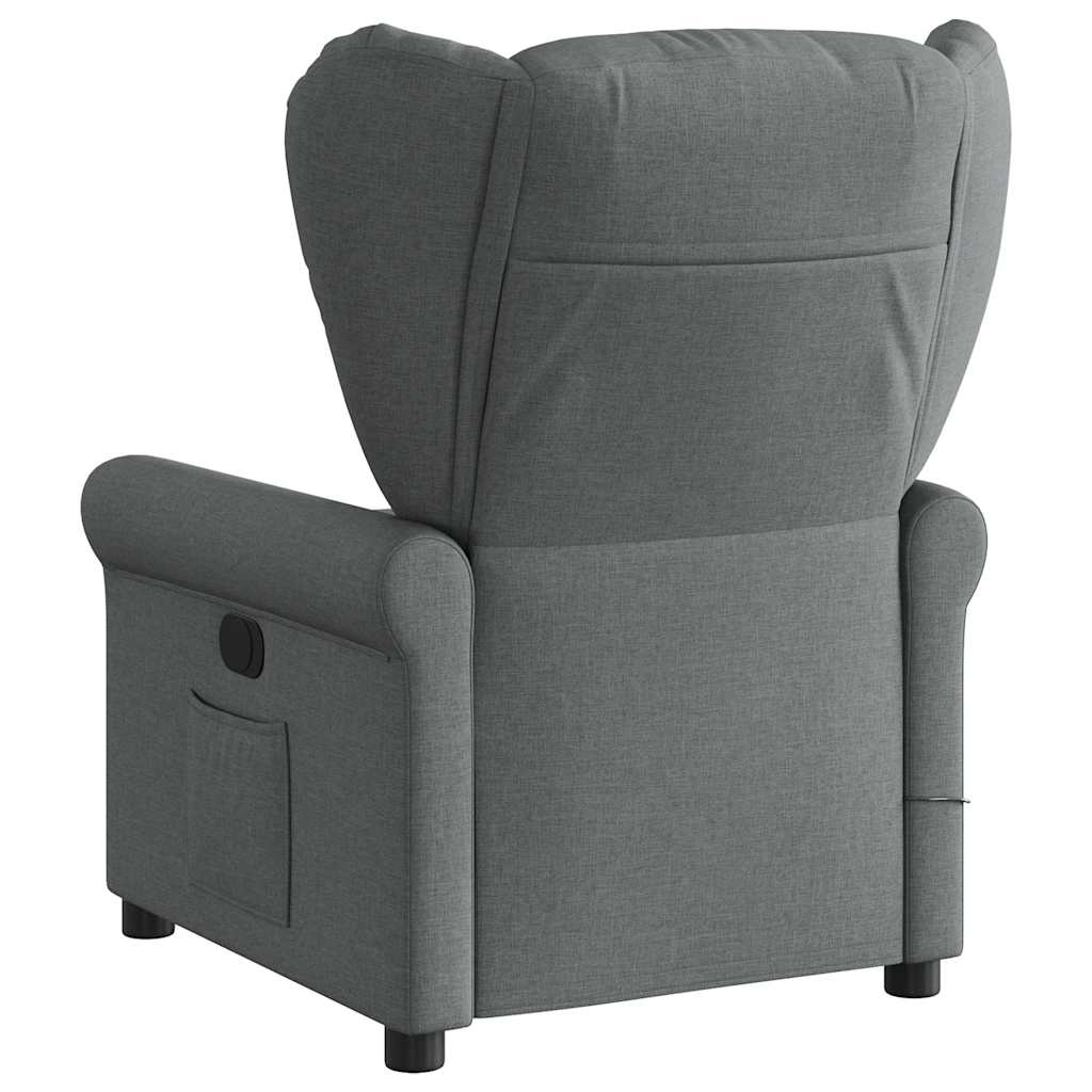 Fauteuil de massage inclinable Gris foncé Tissu Fauteuils vidaXL