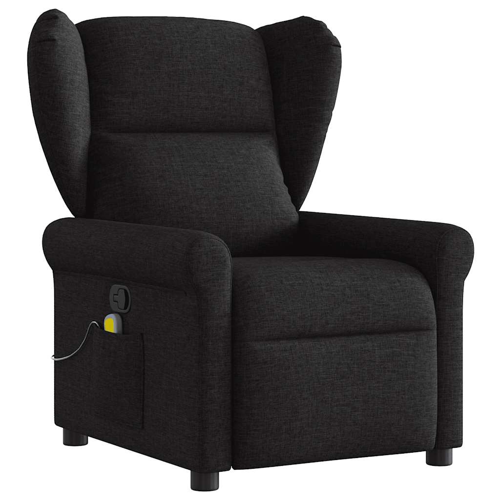 Fauteuil de massage inclinable Noir Tissu Fauteuils vidaXL