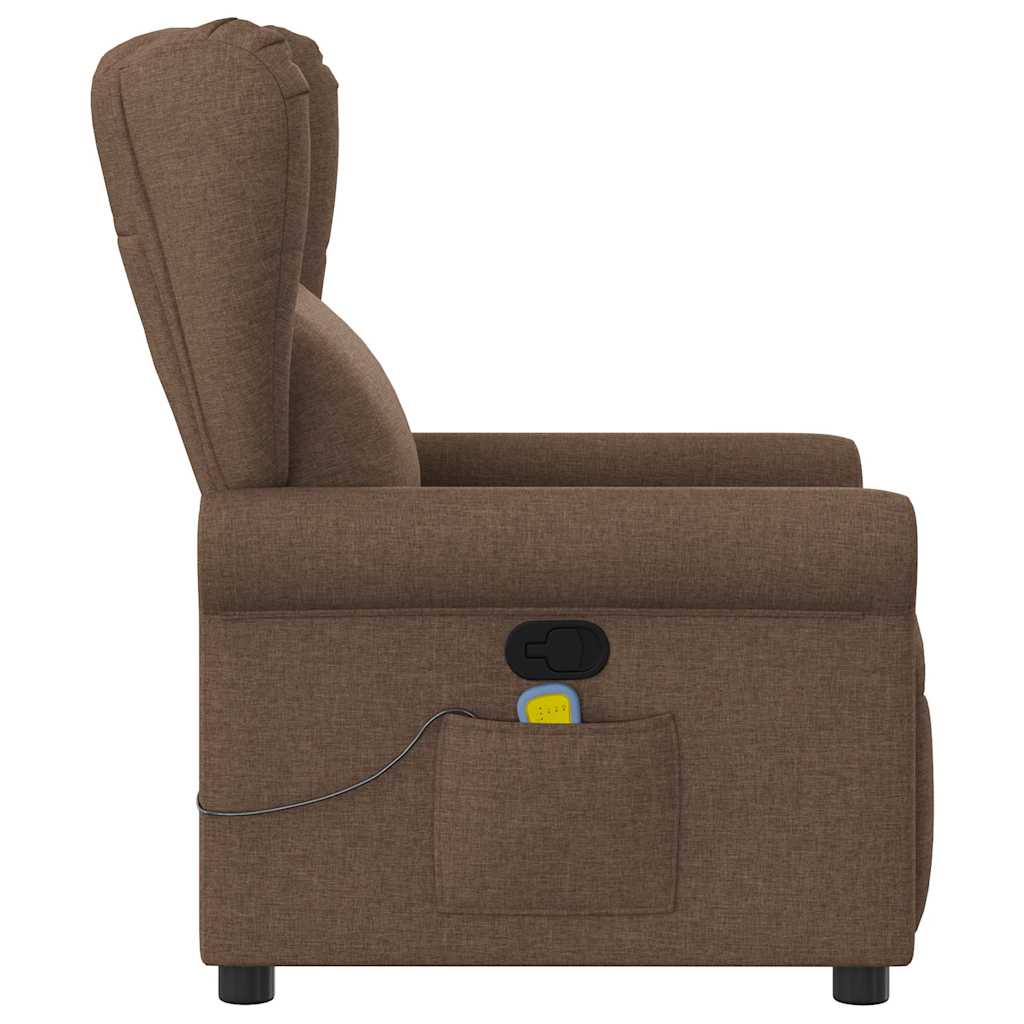 Fauteuil de massage inclinable Marron Tissu Fauteuils vidaXL