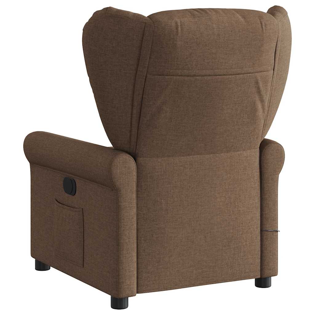 Fauteuil de massage inclinable Marron Tissu Fauteuils vidaXL