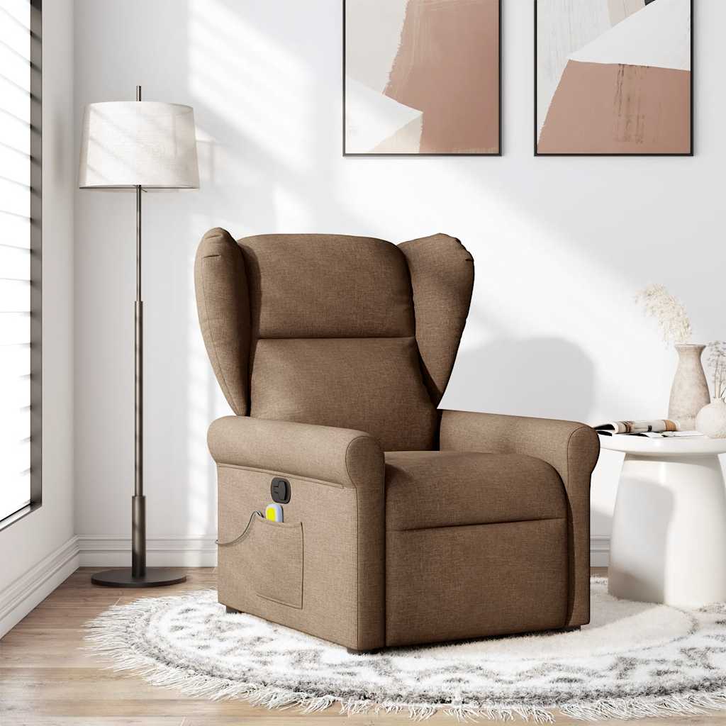 Fauteuil de massage inclinable Marron Tissu Fauteuils vidaXL