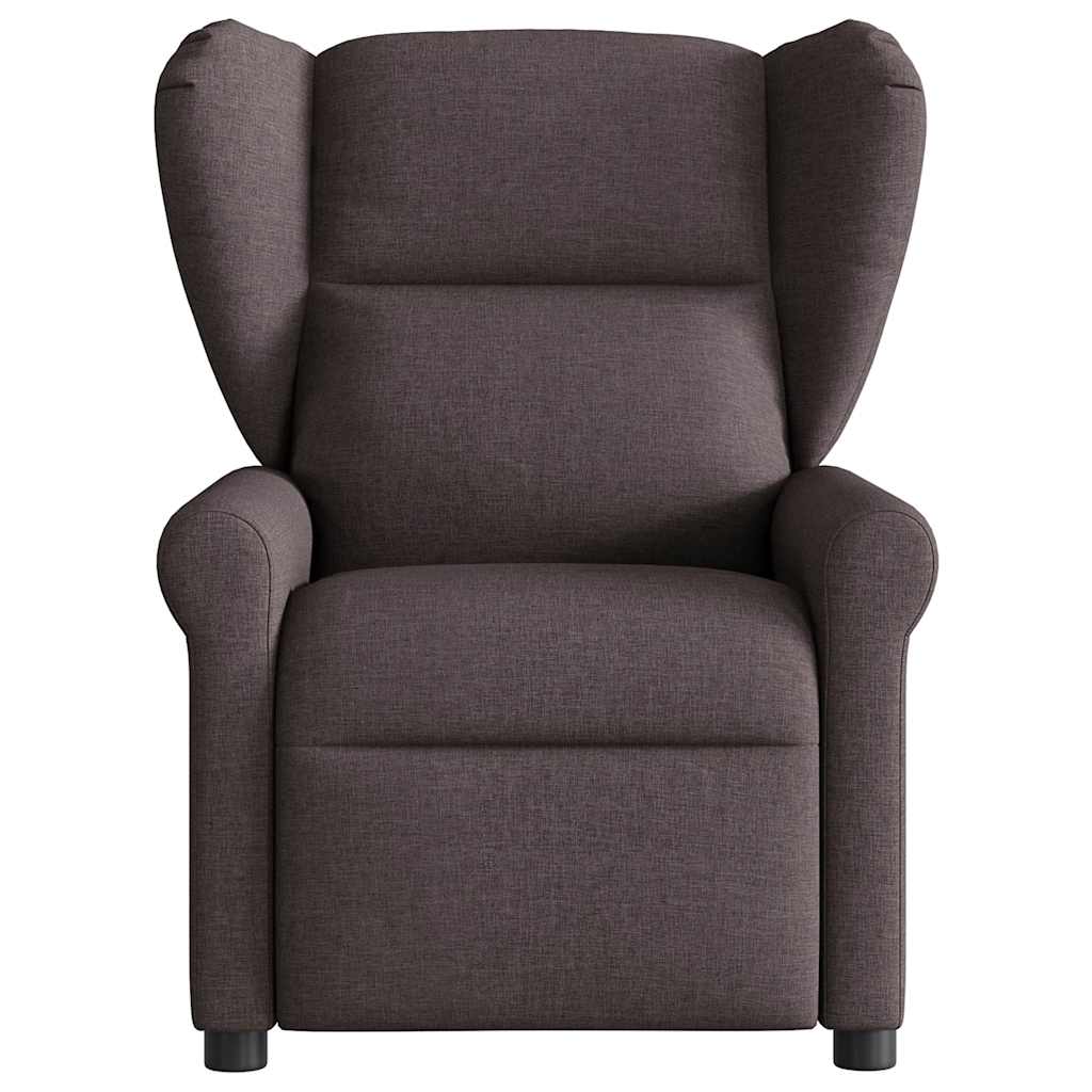 Fauteuil de massage inclinable Marron foncé Tissu Fauteuils vidaXL