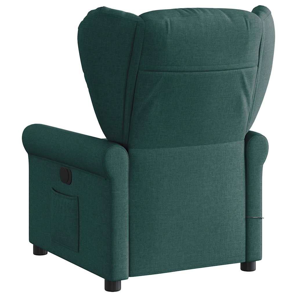 Fauteuil de massage inclinable Vert foncé Tissu Fauteuils vidaXL