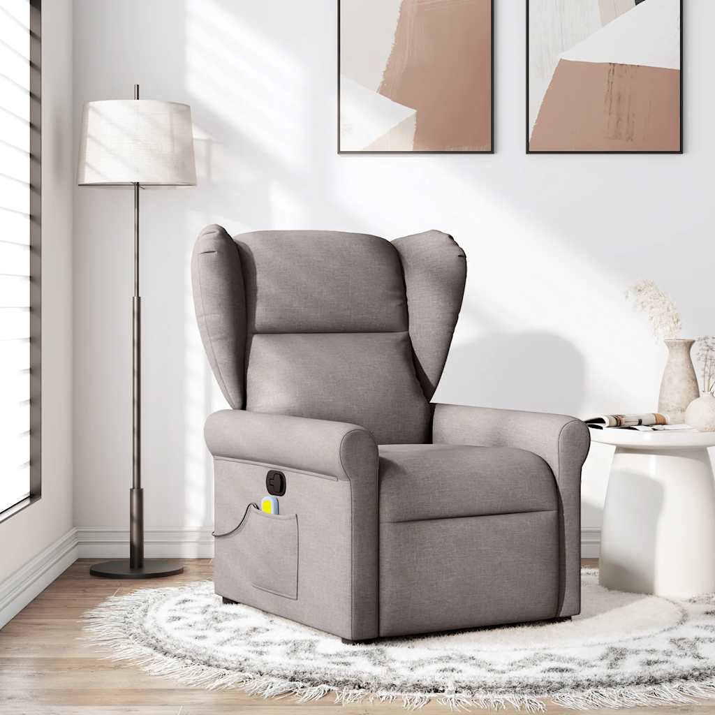 Fauteuil de massage inclinable Taupe Tissu Fauteuils vidaXL