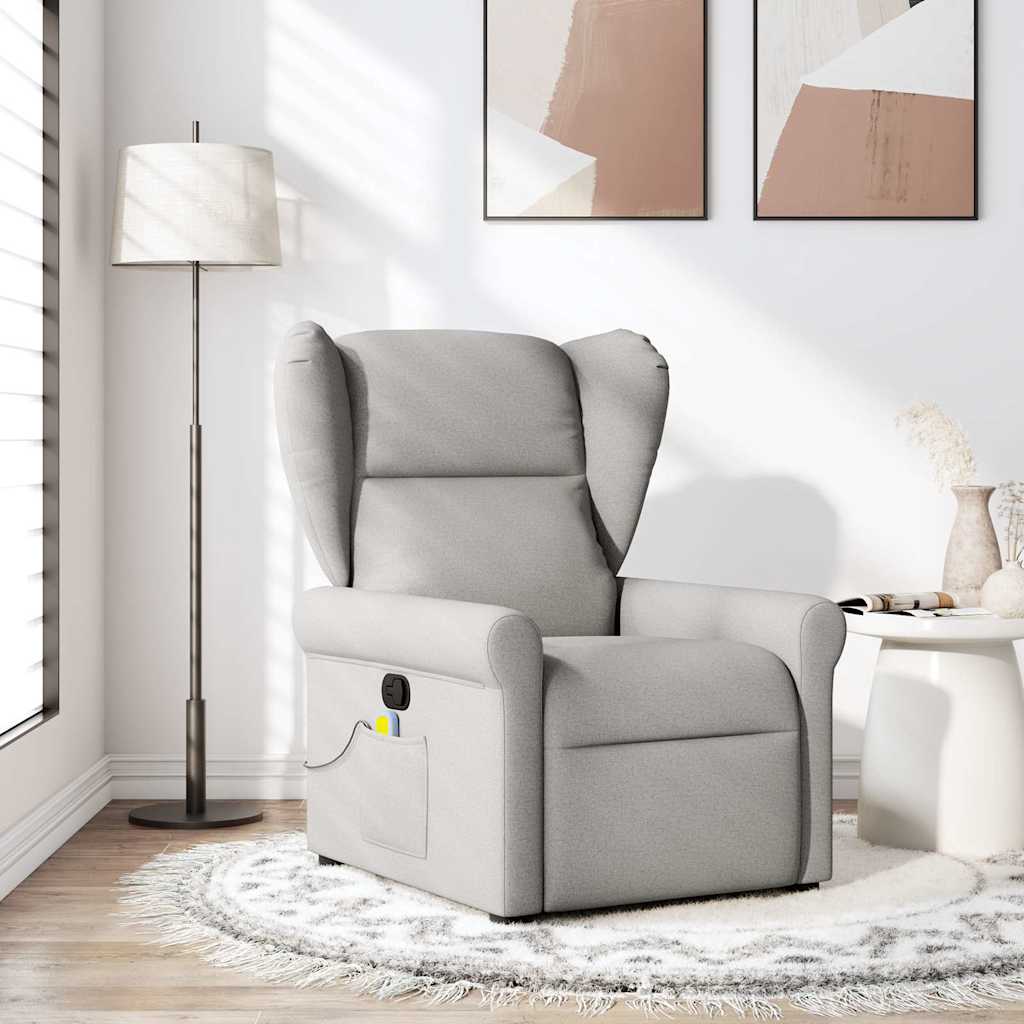 Fauteuil de massage inclinable gris nuage tissu Fauteuils vidaXL