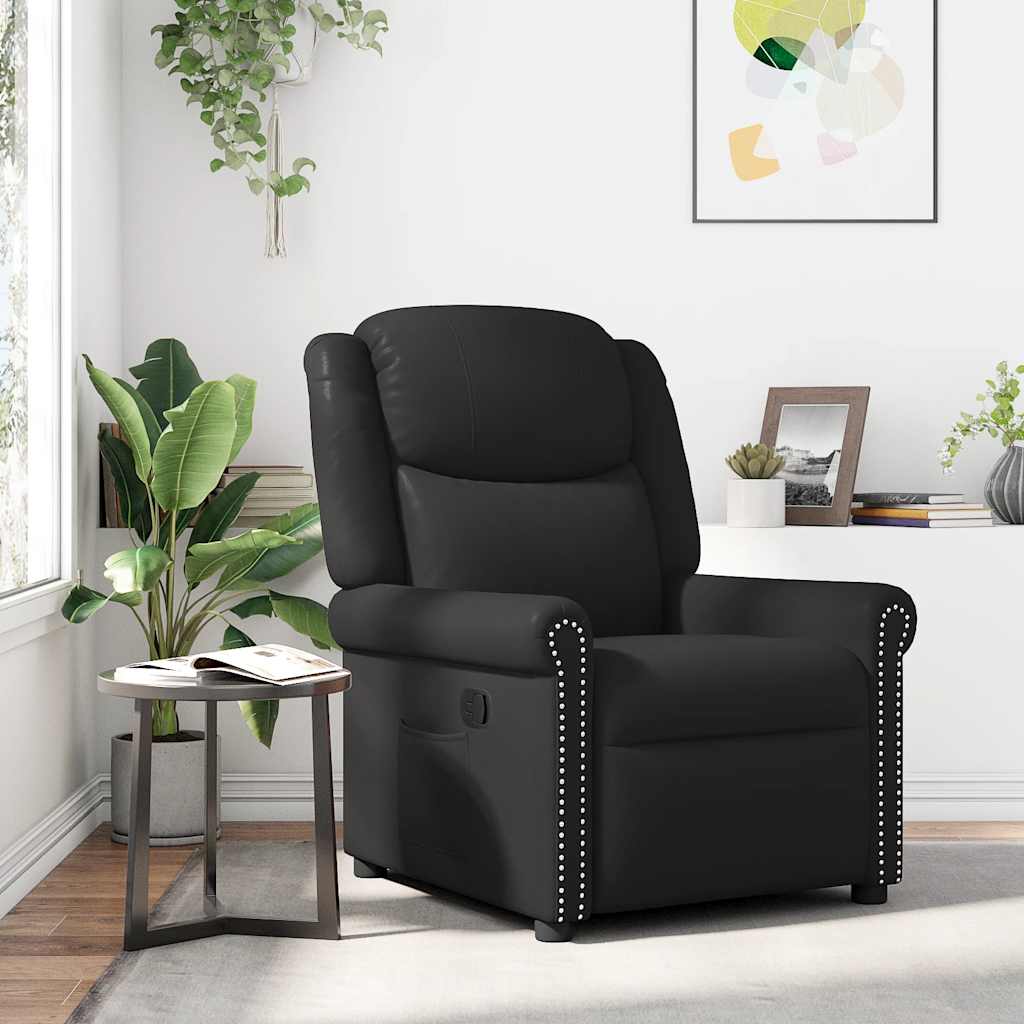 Fauteuil inclinable Noir brillant Similicuir Fauteuils vidaXL