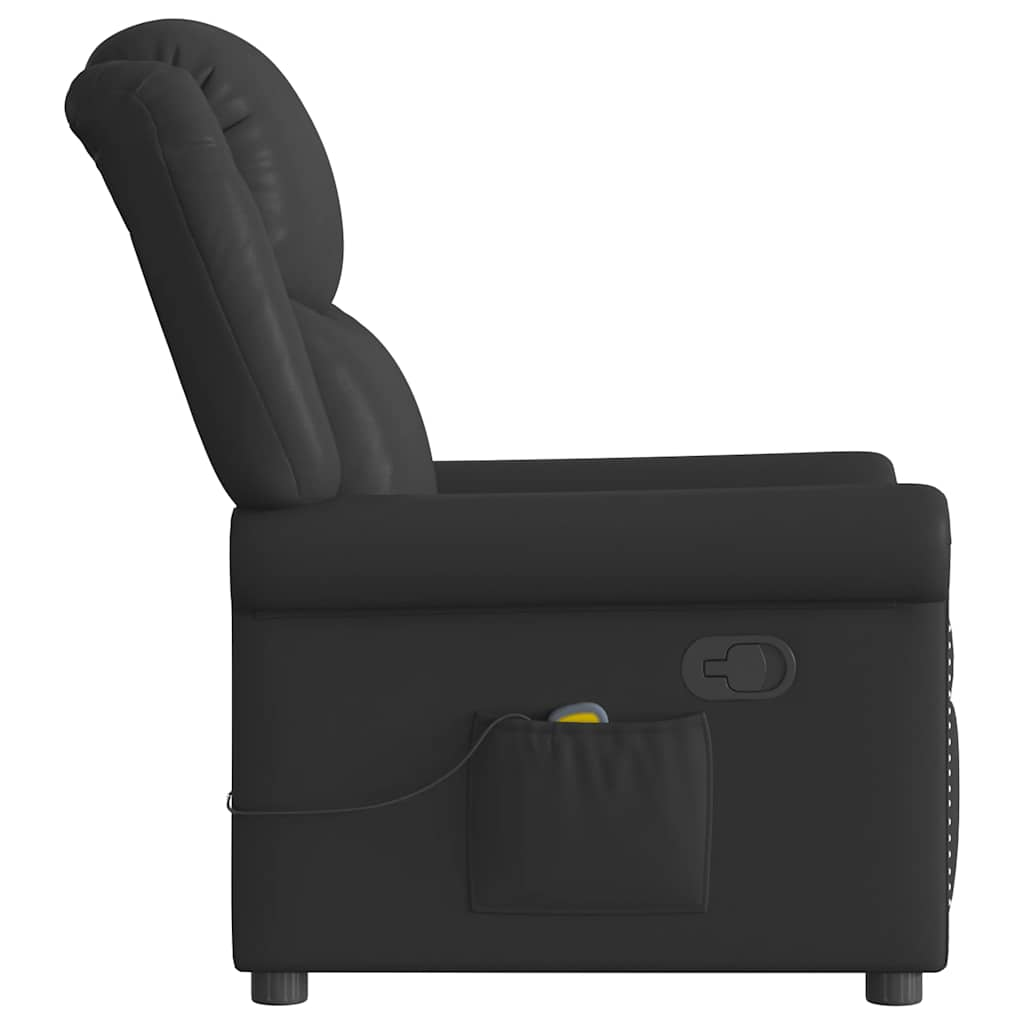 Fauteuil de massage Noir Similicuir brillant Fauteuils vidaXL