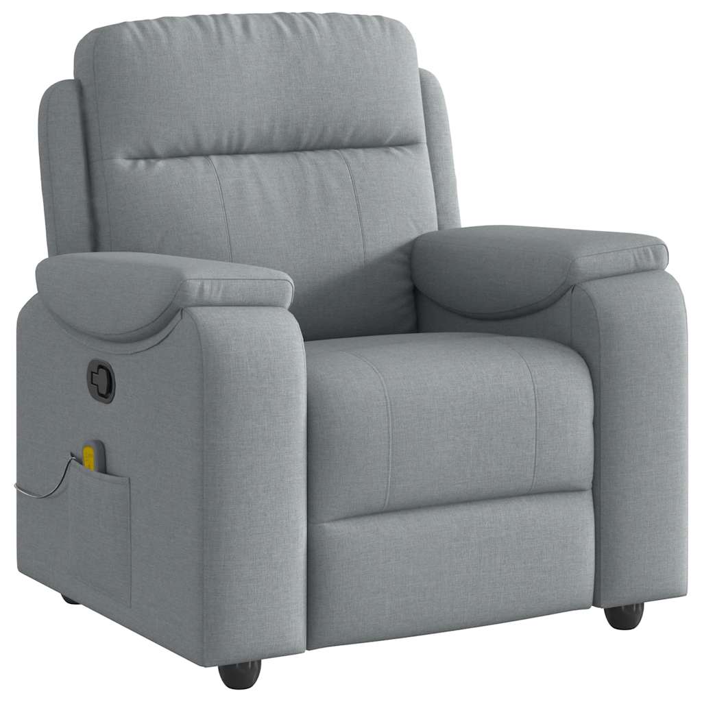 Fauteuil de massage inclinable Gris clair Tissu Fauteuils vidaXL