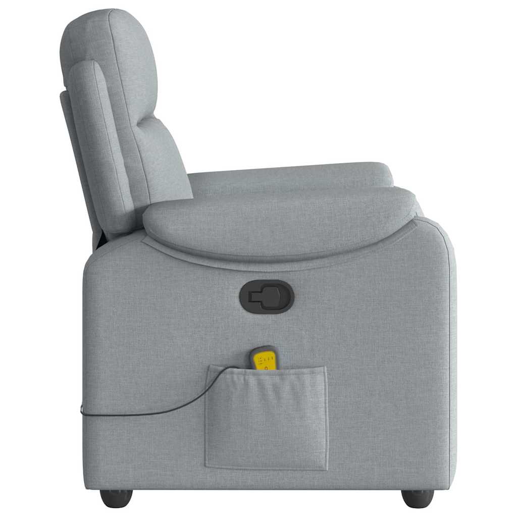 Fauteuil de massage inclinable Gris clair Tissu Fauteuils vidaXL