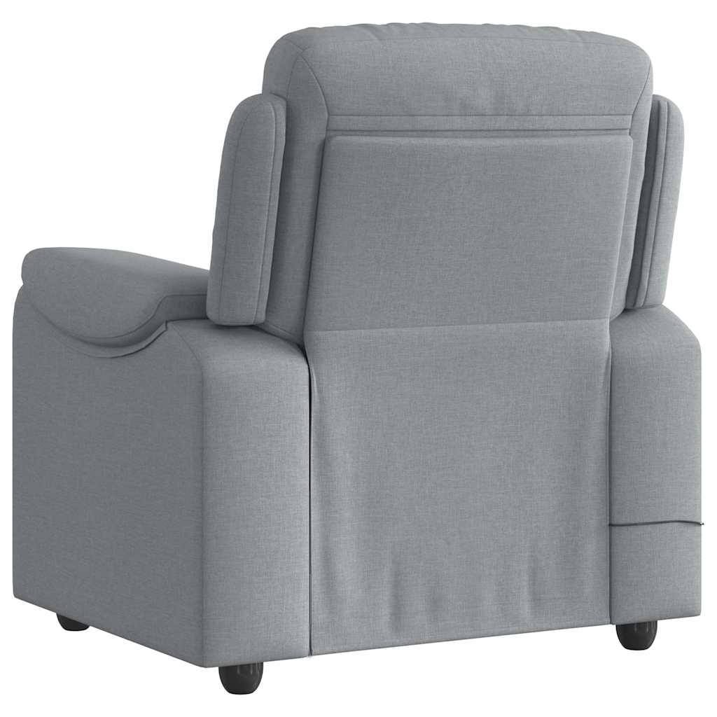 Fauteuil de massage inclinable Gris clair Tissu Fauteuils vidaXL