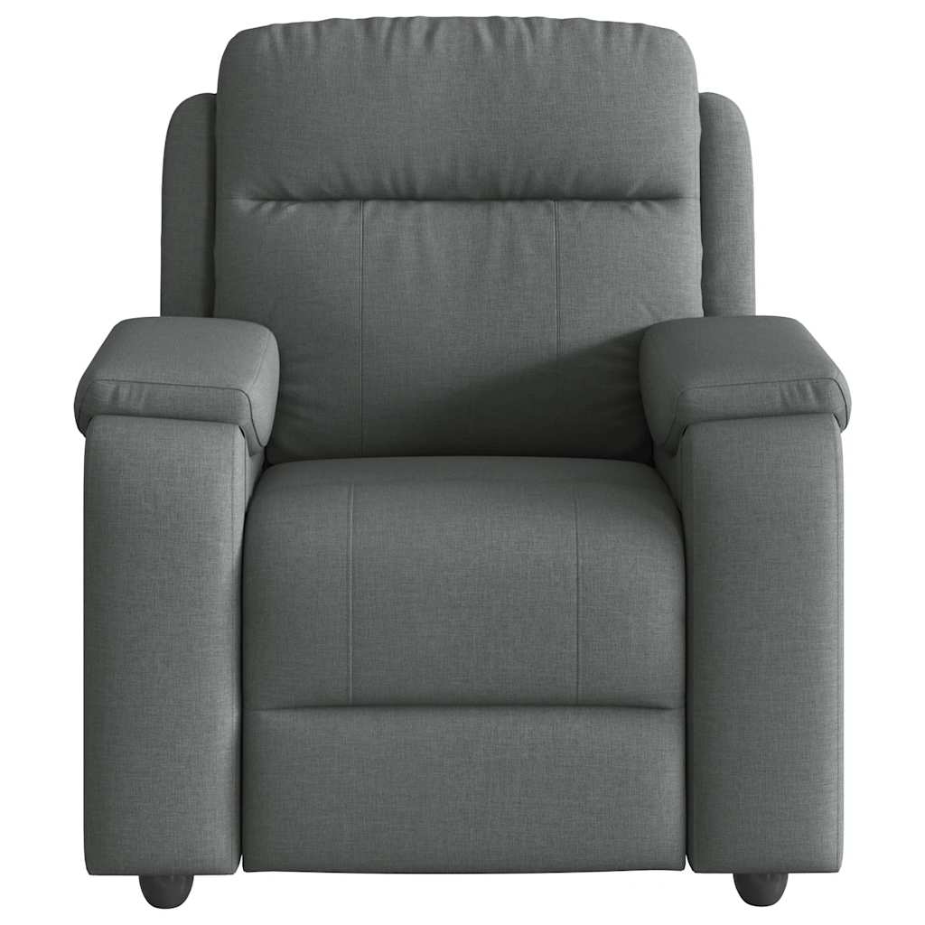 Fauteuil de massage inclinable Gris foncé Tissu Fauteuils vidaXL